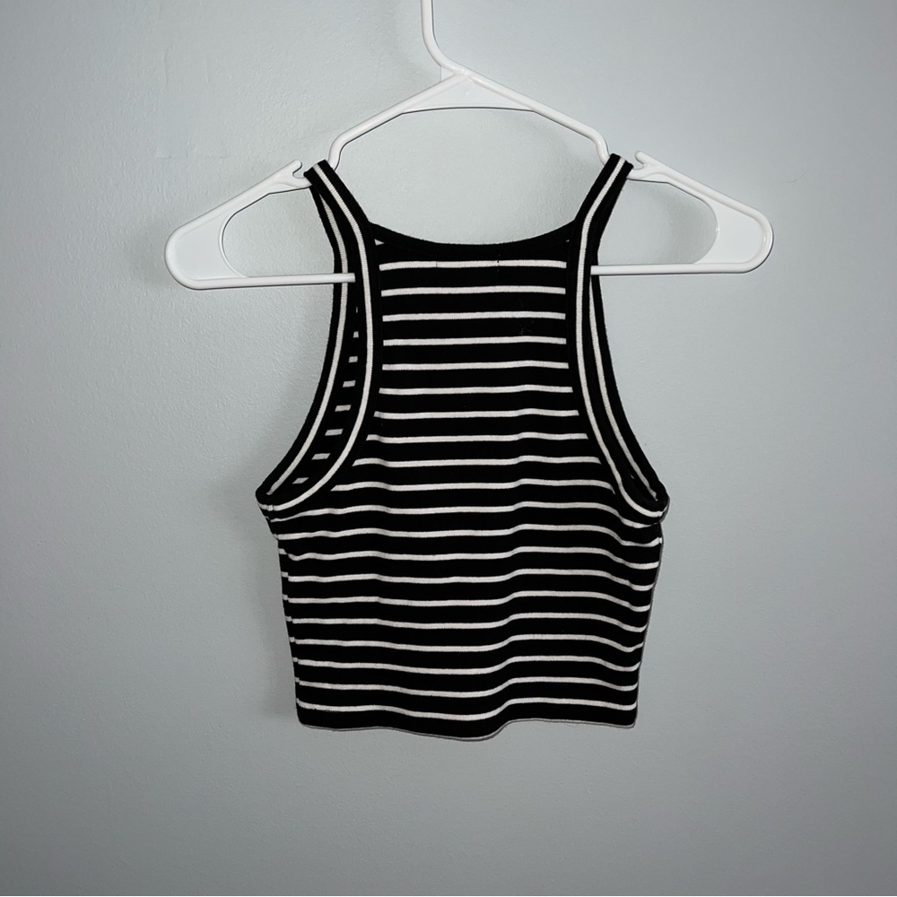 Madewell Striped High Neck Crop Top Size Small - Picture 3 of 3
